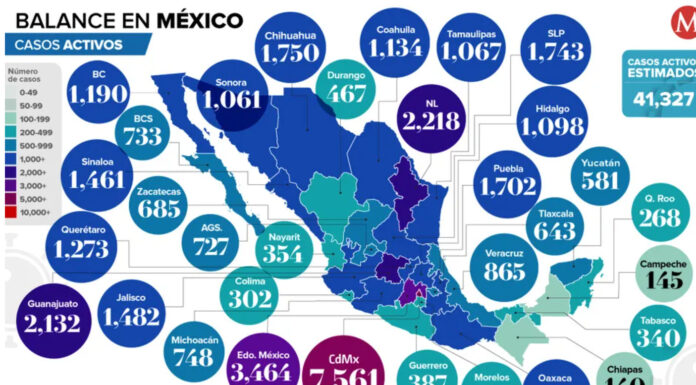 Mapa: Así los casos de Covid en México, Hidalgo tiene más de mil