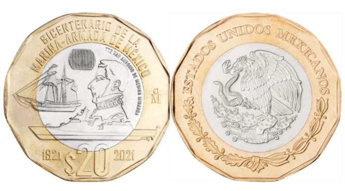 Banxico conmemora a la Marina con nueva moneda de 20 pesos