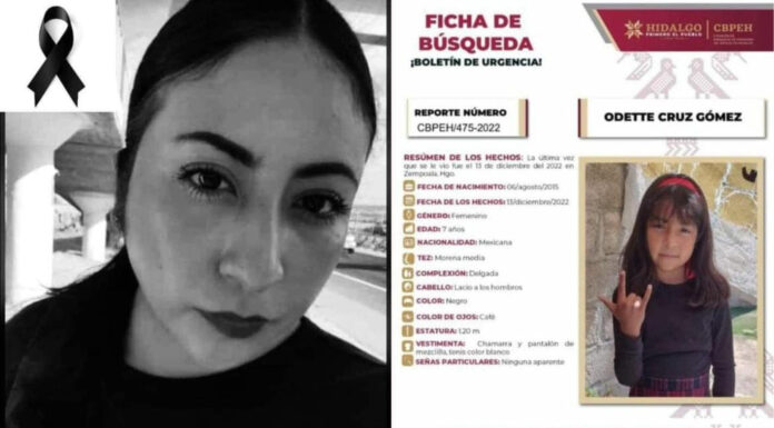Hija de mujer asesinada en Zempoala se reporta como desaparecida