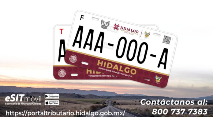 Hidalgo: Canje de placas a partir del 16 de enero