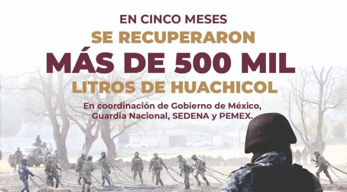 Secretaría Seguridad Pública de Hidalgo recupera medio millón de litros de hidrocarburo en cinco meses