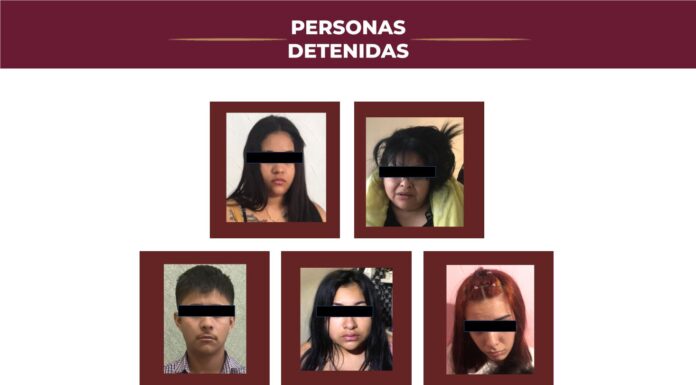 Catea la PGJEH y asegura cartuchos útiles, cargadores de armas de fuego; 5 personas detenidas, una con orden de aprehensión por homicidio en Tamaulipas