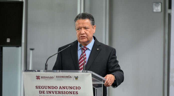 Menchaca Salazar anuncia llegada de 20 mil 120 MDP de inversión privada para Hidalgo