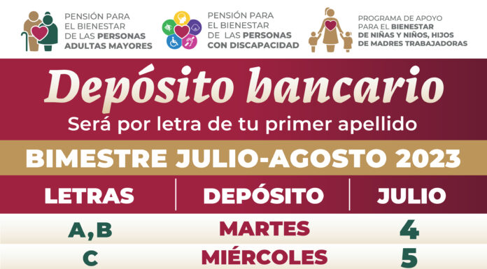Se inició el pago de Pensiones y Programas del bimestre julio-agosto