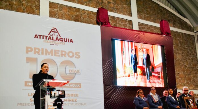 En asamblea informativa, la presidenta municipal Claudia Sandoval da cuenta de sus primeros 100 días de gobierno en Atitalaquia