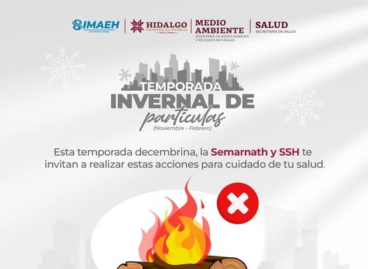 🌨️ En esta temporada invernal, las condiciones climáticas crean inversiones térmicas propiciadas por el incremento en la quema de llantas, madera o pastizales, ocasionando daños a la salud respiratoria.