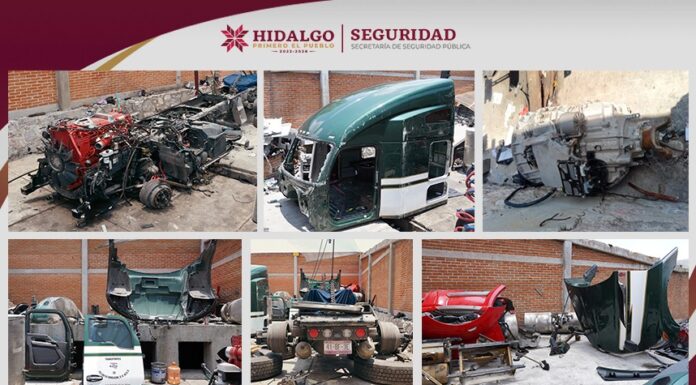 SSPH detiene a 10 sujetos tras robo y desvalijamiento de un tractocamión