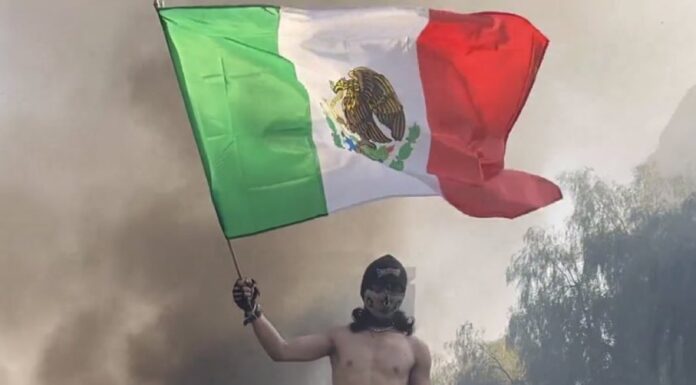 Protestas contra redadas migratorias en Los Ángeles desatan debate en redes por uso de bandera mexicana
