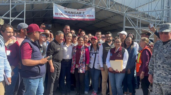 En Hidalgo, Sheinbaum y Menchaca coordinan atención a zonas afectadas