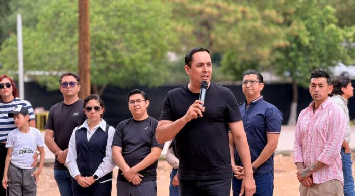 Inicia Cristhian Martínez construcción de las canchas de tenis en la Unidad Deportiva