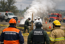Mitigan fuga de gas natural en Atotonilco de Tula