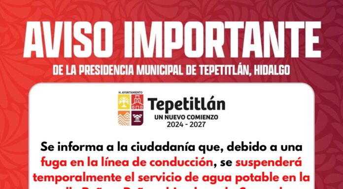 Aviso importante Tepetitlan
