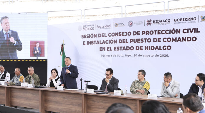 Gobierno de Hidalgo y CNPC instalan Puesto de Comando para enfrentar temporada de lluvias