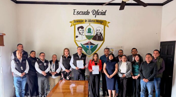 La presidenta municipal de Tezontepec de Aldama Ana María Rivera recibe al Auditor Superior del Estado en inicio de la revisión de la Cuenta Pública 2025