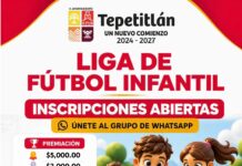 Participa en la liga infantil de niños Tepetitlan