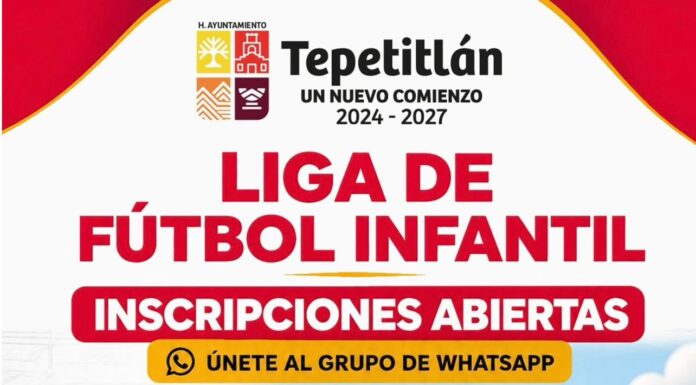 Participa en la liga infantil de niños Tepetitlan